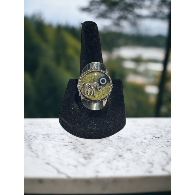 Rings, Light Green Elephant Round Ring