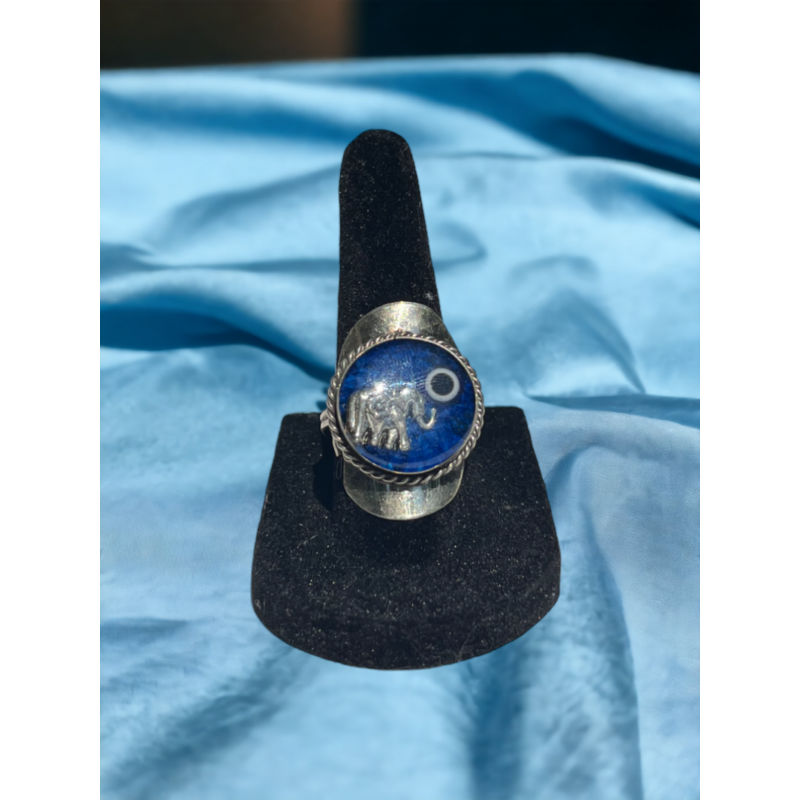Rings, Blue Elephant Round Ring