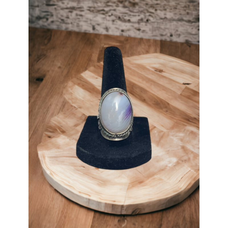 Rings, White and Purple Oval Ring