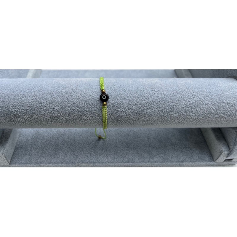 Bracelets, Evil Eye Green and Black Bracelet