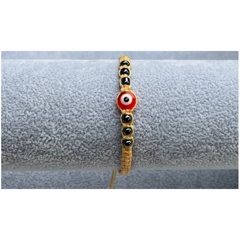 Bracelets, Evil Eye Yellow, Black and Red Bracelet