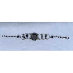 Bracelets, Black Round Stone Bracelet